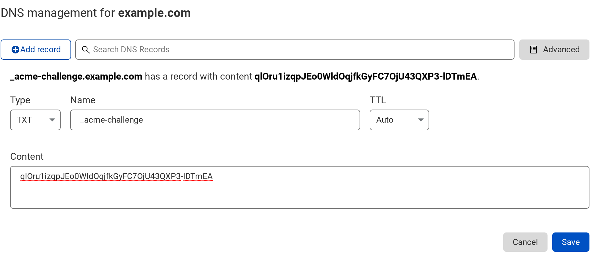 DNS TXT record on Cloudflare