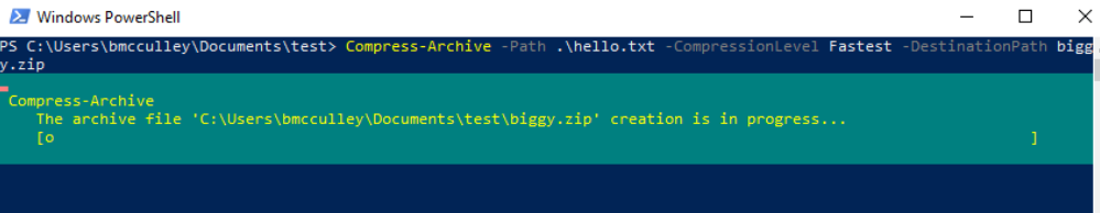 Compress-Archive running in PowerShell